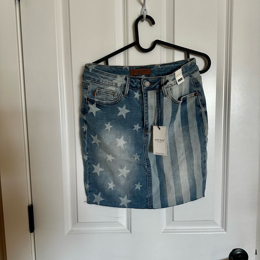 Denim Star and Stripe Skirt
